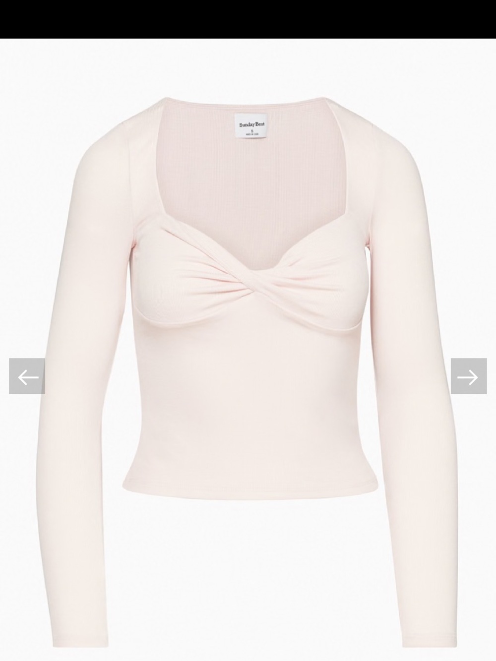 Sunday Best Pale Pink Twist-Front Long Sleeve Top